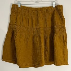 Madewell double-gauze smocked mini skirt - size XL